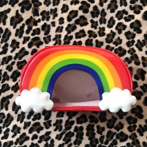 FOREVER 21 Rainbow 🌈 Red Clouds Makeup Bag Zipper Cosmetic Travel Dream Cute
